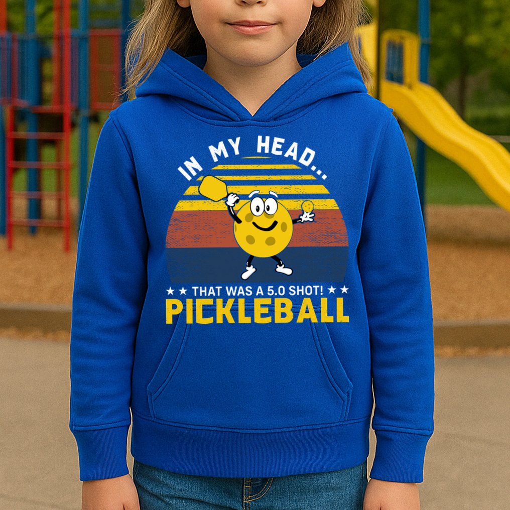 In My Head Funny Pickleball Kids Hoodie