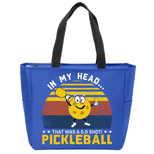 In My Head Funny Pickleball Zip Tote Bag