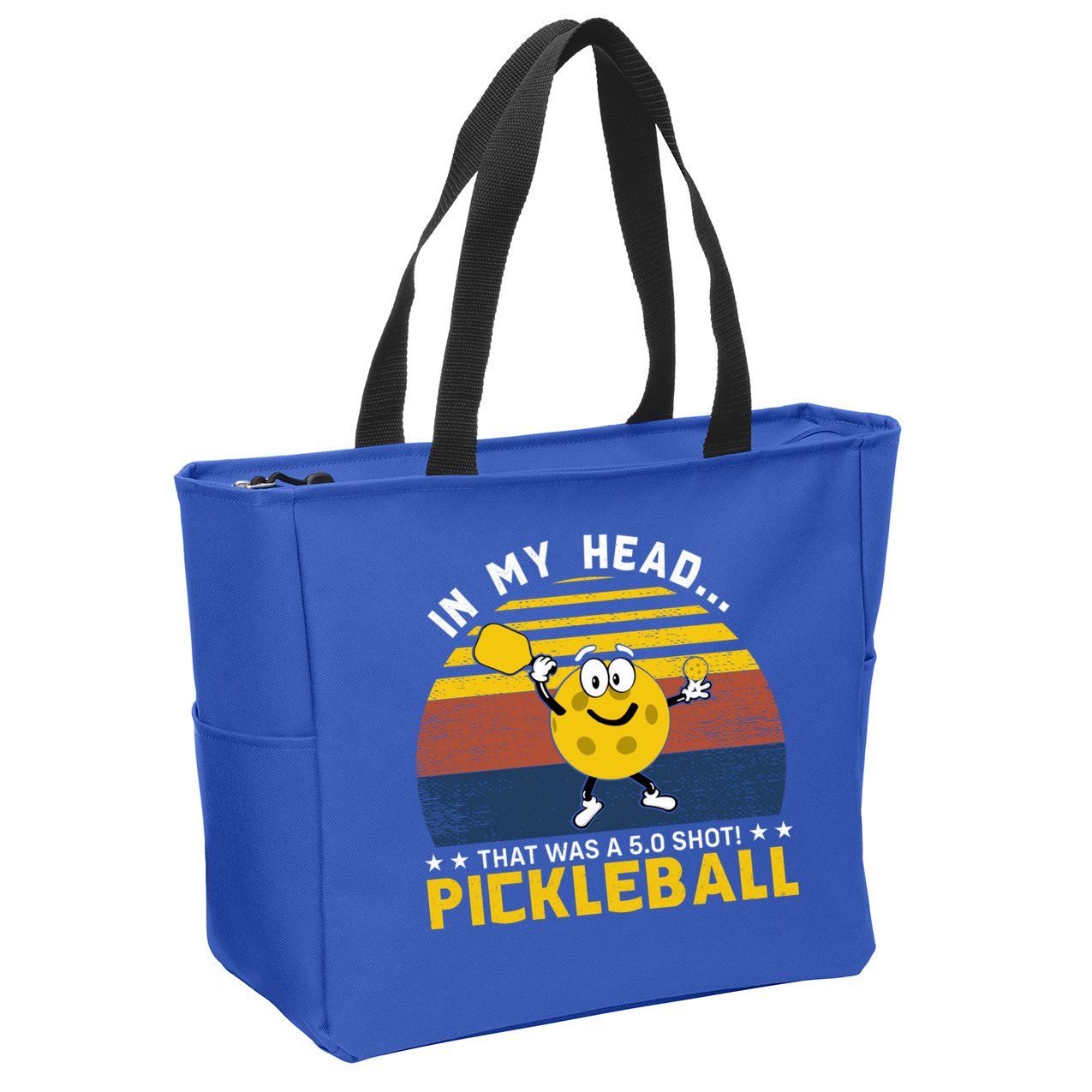 In My Head Funny Pickleball Zip Tote Bag