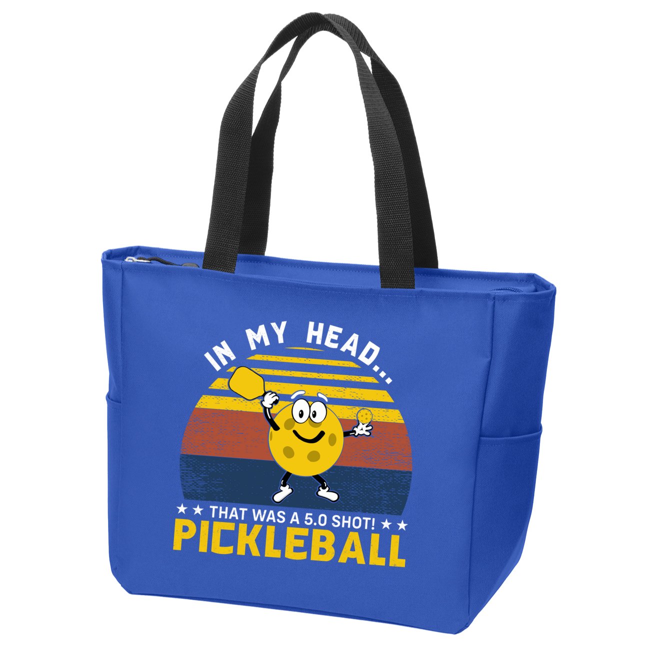 In My Head Funny Pickleball Zip Tote Bag