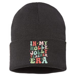 In My Holly Xmas Jolly Teacher Era Christmas  Sustainable Knit Beanie