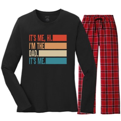 Its Me Hi Im The Dad Its Me Fathers Day Gift From Kids Women's Long Sleeve Flannel Pajama Set 