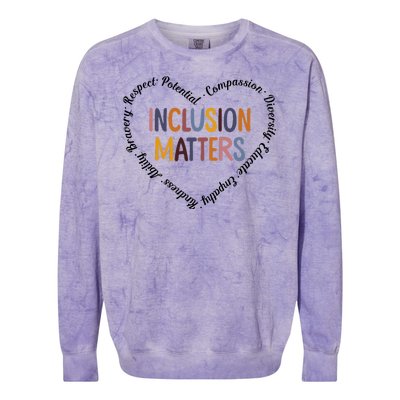 Inclusion Matters Heart Positive Diversity Kindness Matter Colorblast Crewneck Sweatshirt