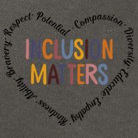 Inclusion Matters Heart Positive Diversity Kindness Matter Cotton Canvas Backpack