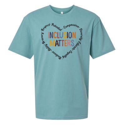 Inclusion Matters Heart Positive Diversity Kindness Matter Sueded Cloud Jersey T-Shirt