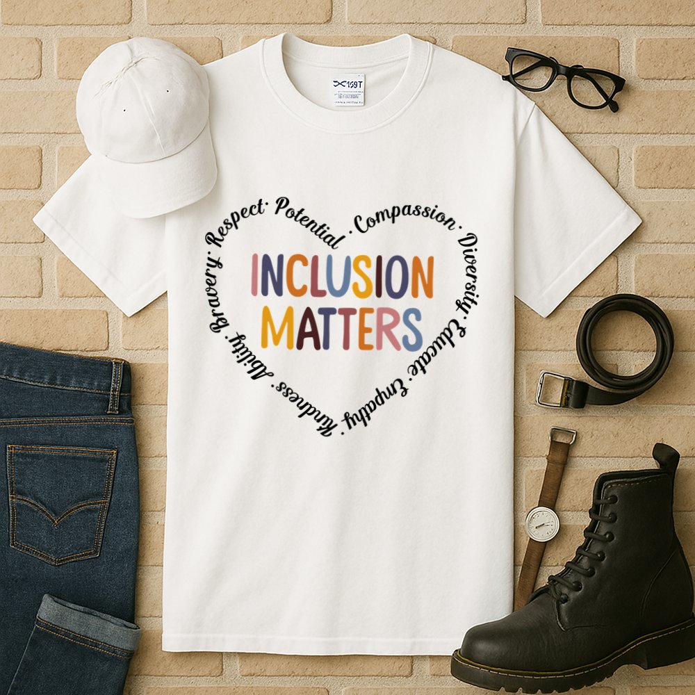 Inclusion Matters Heart Positive Diversity Kindness Matter Tall T-Shirt