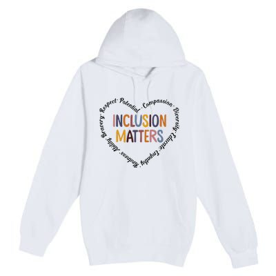 Inclusion Matters Heart Positive Diversity Kindness Matter Premium Pullover Hoodie