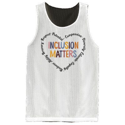 Inclusion Matters Heart Positive Diversity Kindness Matter Mesh Reversible Basketball Jersey Tank