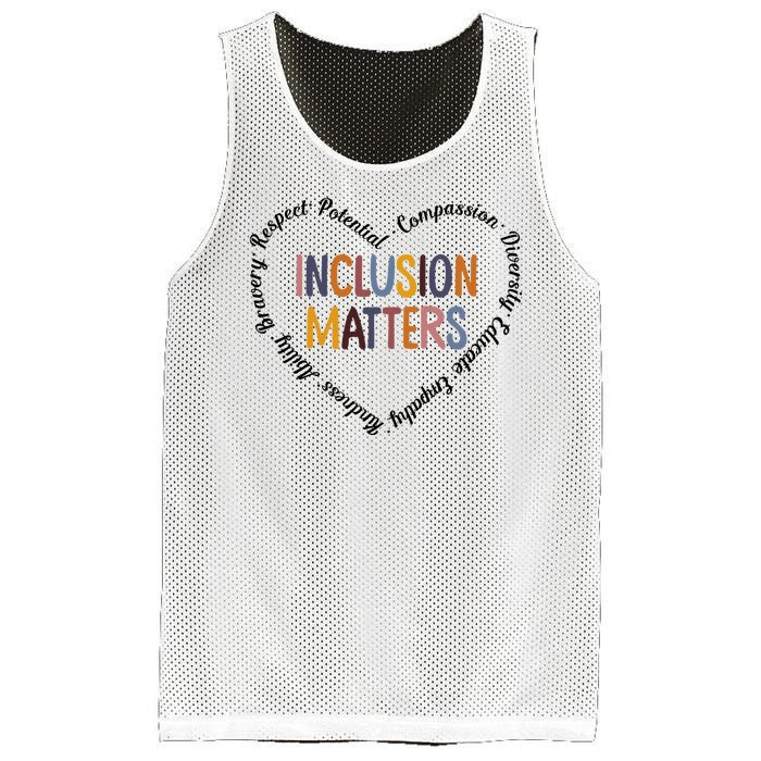 Inclusion Matters Heart Positive Diversity Kindness Matter Mesh Reversible Basketball Jersey Tank