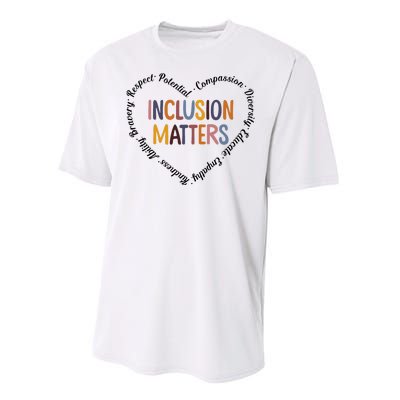 Inclusion Matters Heart Positive Diversity Kindness Matter Performance Sprint T-Shirt