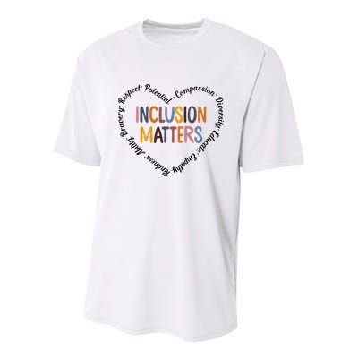 Inclusion Matters Heart Positive Diversity Kindness Matter Youth Performance Sprint T-Shirt