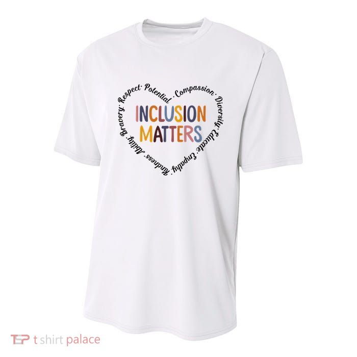 Inclusion Matters Heart Positive Diversity Kindness Matter Youth Performance Sprint T-Shirt