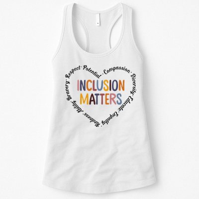 Inclusion Matters Heart Positive Diversity Kindness Matter Womens Tank Top