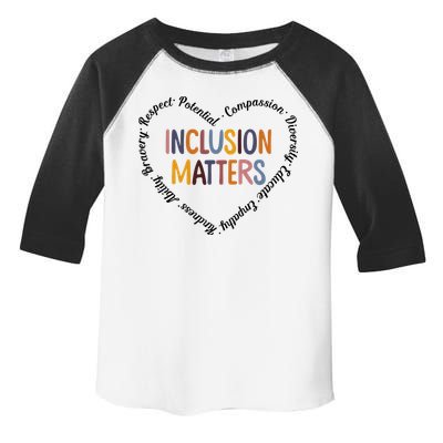 Inclusion Matters Heart Positive Diversity Kindness Matter Toddler Fine Jersey T-Shirt
