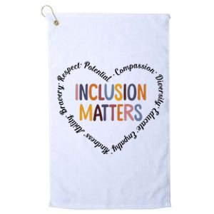 Inclusion Matters Heart Positive Diversity Kindness Matter Platinum Collection Golf Towel