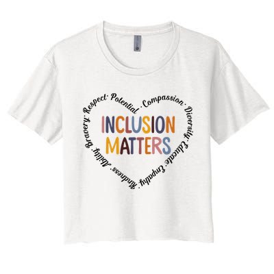 Inclusion Matters Heart Positive Diversity Kindness Matter Crop Top