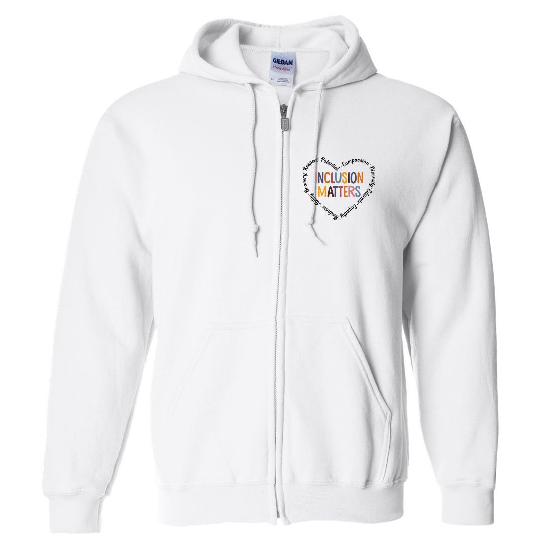 Inclusion Matters Heart Positive Diversity Kindness Matter Full Zip Hoodie