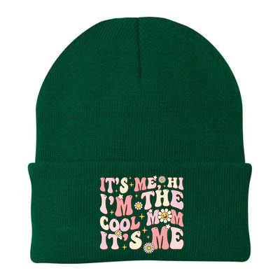 Its Me Hi Im The Cool Mom Its Me Mothers Day Flower Groovy Knit Cap Winter Beanie