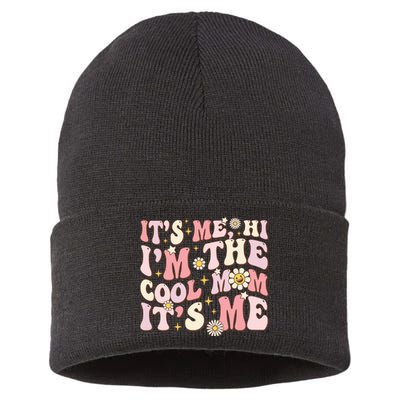 Its Me Hi Im The Cool Mom Its Me Mothers Day Flower Groovy Sustainable Knit Beanie