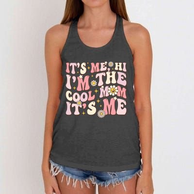 Its Me Hi Im The Cool Mom Its Me Mothers Day Flower Groovy Women's Knotted Racerback Tank