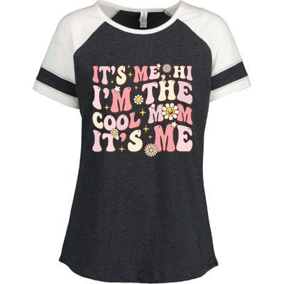 Its Me Hi Im The Cool Mom Its Me Mothers Day Flower Groovy Enza Ladies Jersey Colorblock Tee