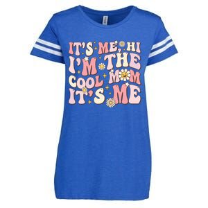 Its Me Hi Im The Cool Mom Its Me Mothers Day Flower Groovy Enza Ladies Jersey Football T-Shirt