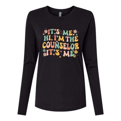 It's Me Hi I'm The Counselor It's Me Groovy Back To School Womens Cotton Relaxed Long Sleeve T-Shirt