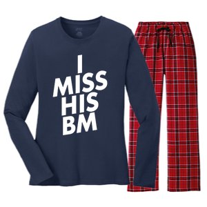 I Miss His BM Funny Women's Long Sleeve Flannel Pajama Set 