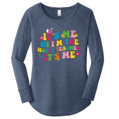 It’S Me Hi I’M The Hoppy Teacher It’S Me Funny Quote Groovy Gift Women's Perfect Tri Tunic Long Sleeve Shirt