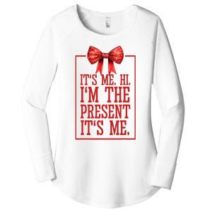 ItS Me Hi IM The Present ItS Me Women's Perfect Tri Tunic Long Sleeve Shirt