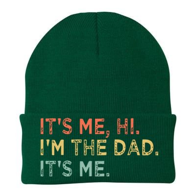 Its Me Hi Im The Dad Its Me Fathers Day Vintage Funny Knit Cap Winter Beanie