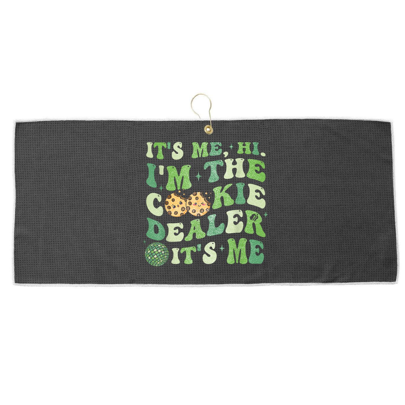 Its Me Hi Im The Cookie Dealer Scout Troop Scouting Large Microfiber Waffle Golf Towel