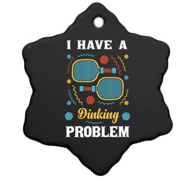 I Might Have A Dinking Problem Couple Pickleball Ceramic Star Ornament