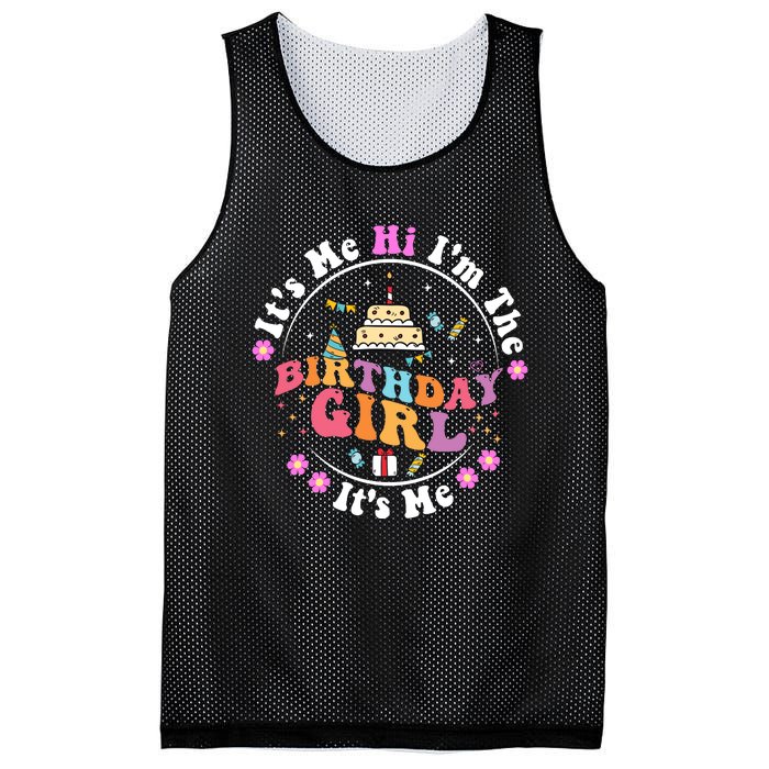 ItS Me Hi IM The Birthday Girl ItS Me Cute Birthday Party Mesh Reversible Basketball Jersey Tank