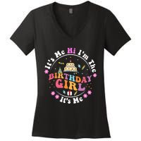 ItS Me Hi IM The Birthday Girl ItS Me Cute Birthday Party Women's V-Neck T-Shirt