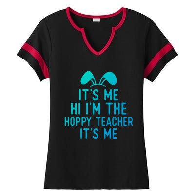 It’S Me Hi I’M The Hoppy Teacher It’S Me Funny Quote Funny Gift Ladies Halftime Notch Neck Tee