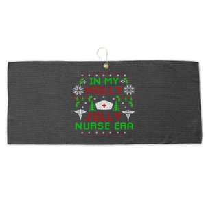 In My Holly Xmas Jolly Nurse Era Christmas Nurse Vibes Cool Gift Large Microfiber Waffle Golf Towel