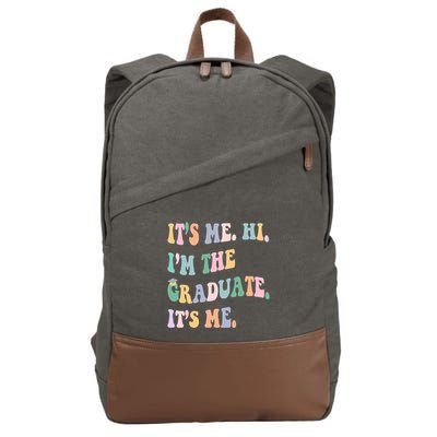 ItS Me Hi IM The Graduate ItS Me Class Of 2024 Senior Mom Cotton Canvas Backpack