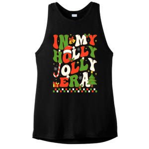 In My Holly Xmas Jolly Era Retro Wavy Christmas Trees Groovy Ladies PosiCharge Tri-Blend Wicking Tank