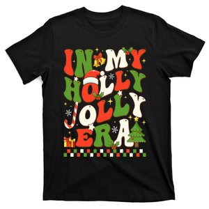 In My Holly Xmas Jolly Era Retro Wavy Christmas Trees Groovy T-Shirt