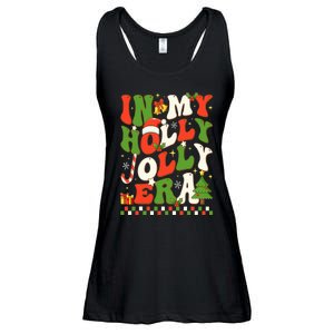 In My Holly Xmas Jolly Era Retro Wavy Christmas Trees Groovy Ladies Essential Flowy Tank