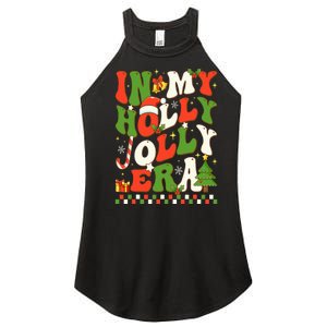 In My Holly Xmas Jolly Era Retro Wavy Christmas Trees Groovy Women's Perfect Tri Rocker Tank