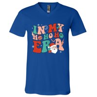 In My Ho Ho Ho Era Santa Claus Xmas Groovy Retro Christmas Gift V-Neck T-Shirt