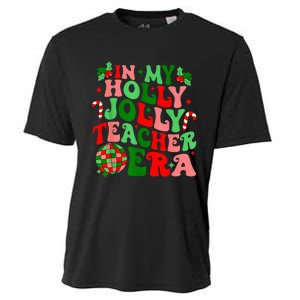 In My Holly Xmas Jolly Teacher Era Teacher Vibes Christmas Cooling Performance Crew T-Shirt