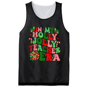 In My Holly Xmas Jolly Teacher Era Teacher Vibes Christmas Mesh Reversible Basketball Jersey Tank