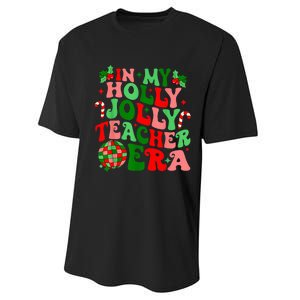 In My Holly Xmas Jolly Teacher Era Teacher Vibes Christmas Performance Sprint T-Shirt