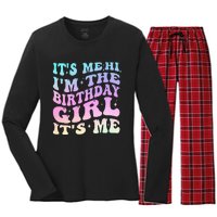 ItS Me Hi IM The Birthday Girl ItS Me Birthday Party Women's Long Sleeve Flannel Pajama Set 