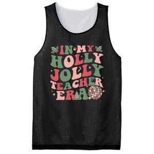 In My Holly Xmas Jolly Teacher Era Christmas Teacher Vibes Mesh Reversible Basketball Jersey Tank