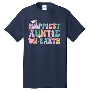 In My Happiest Auntie On Earth Era Groovy Aunt MotherS Day Tall T-Shirt