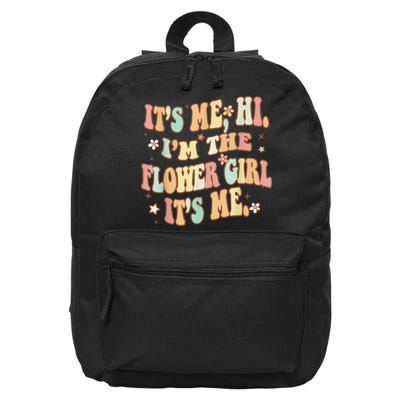 Its Me Hi Im The Flower Girl Its Me Groovy Flower Girl 16 in Basic Backpack